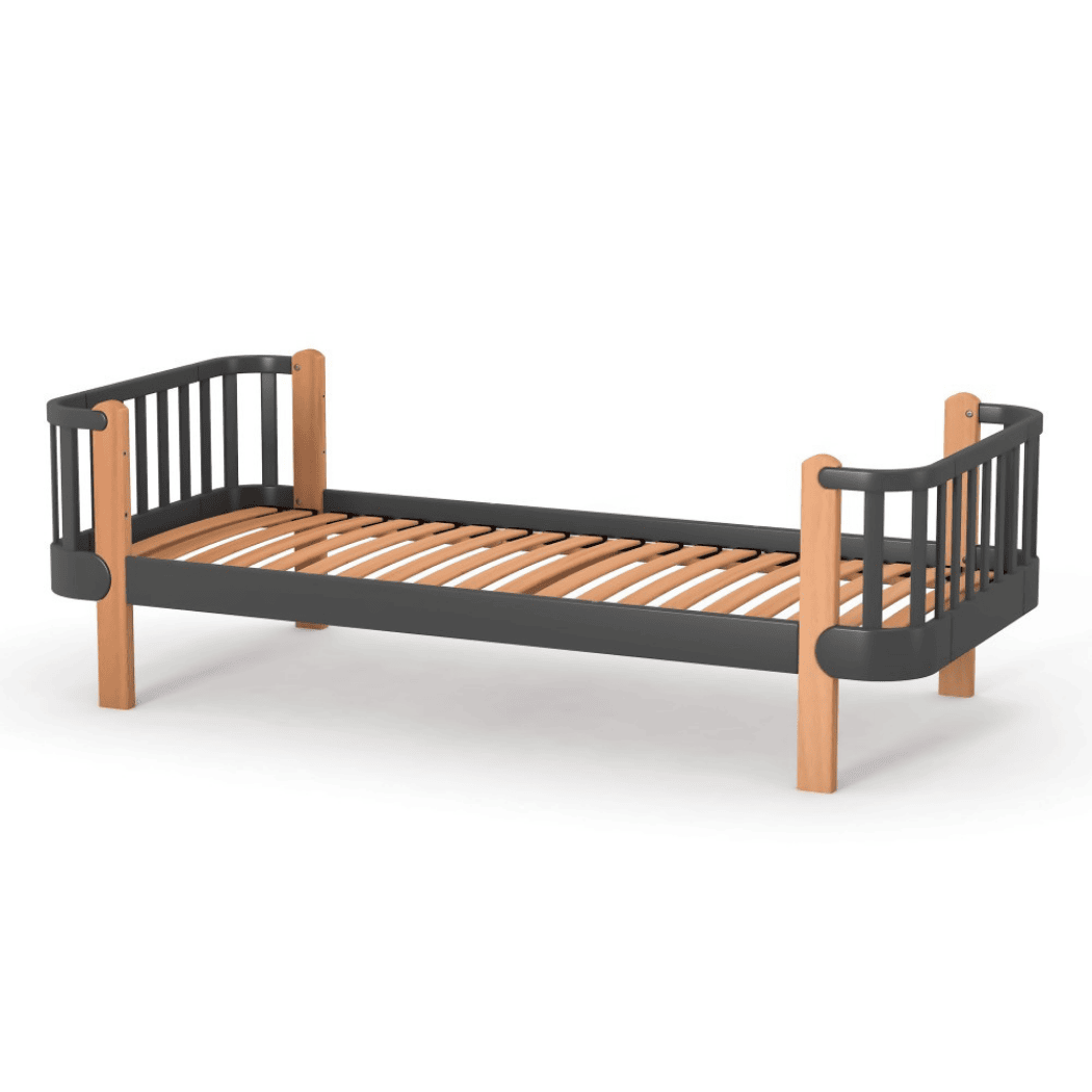 Postel pro Teenagery Zukko 190 Gekko Kids, Tmavě šedá / Přírodní buk